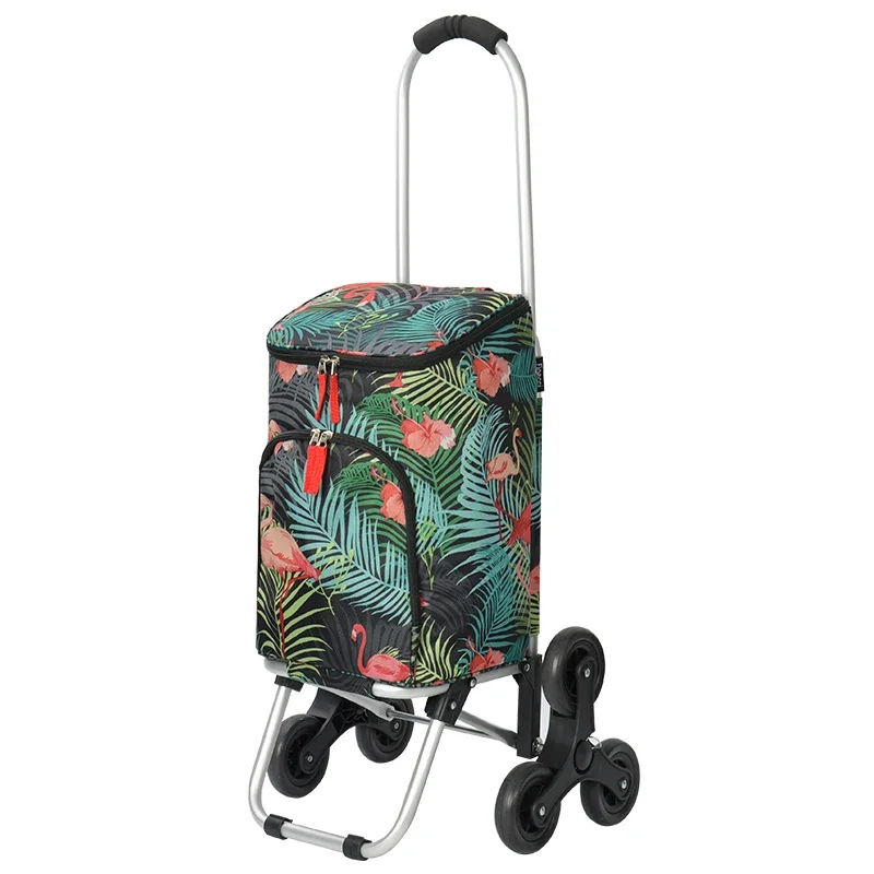 

Portable insulated and fresh-keeping handcart, foldable small cart