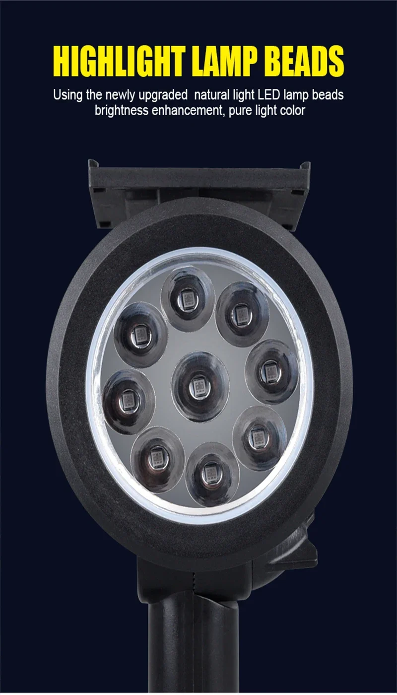 Description Picture 4 of item1/2Pcs Solar Powered 9LED Lamp Adjustable Solar Spotlight In-Ground IP65 Waterproof Landscape Wall Light Outdoor Lighting