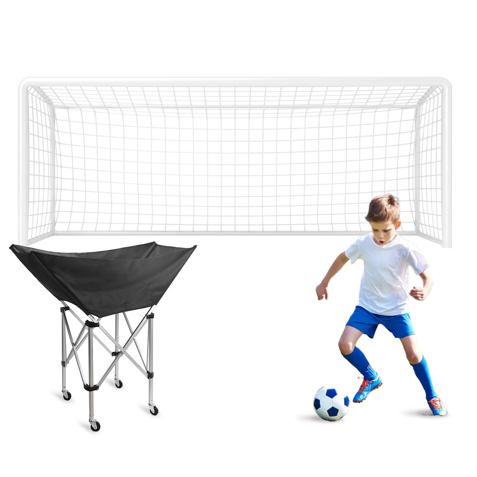 Collapsible Volleyball Cart Rolling Ball Storage Cart Volleyball Training Equipment Ball Holder for Easy Storage and Transport