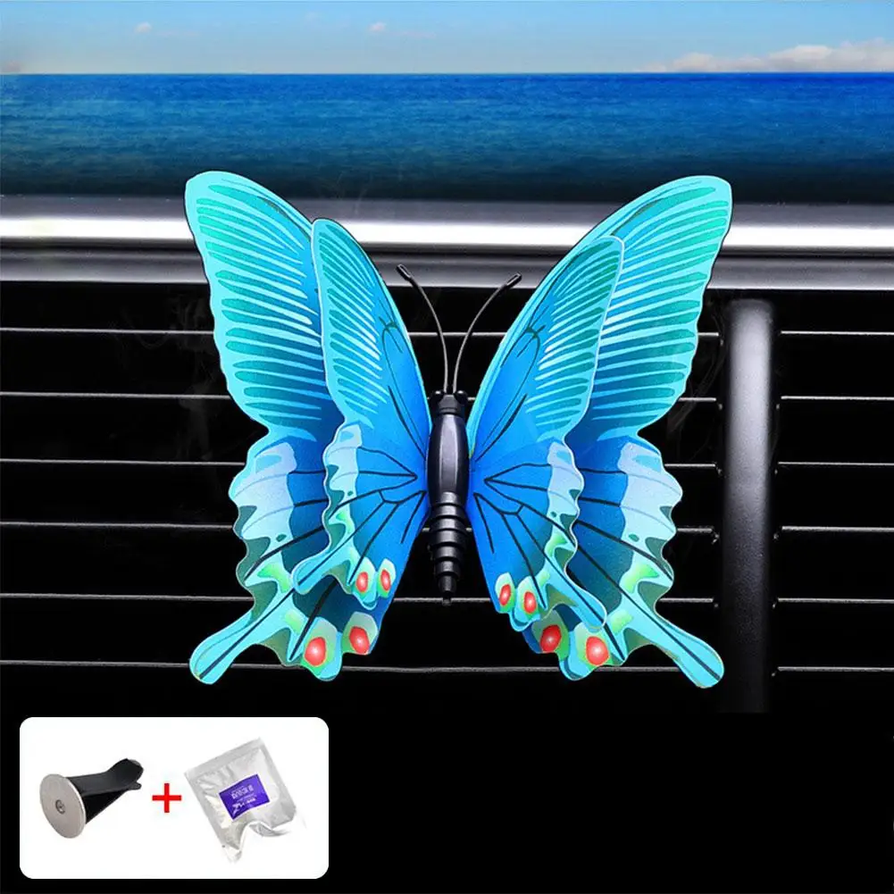 thumbnail image 1 of Clip de decoración para rejilla de ventilación de coche con forma de mariposa y cristales de diamantes de imitación, accesorio decorativo para ambientador de coche, consola central de aire, 1 of 5