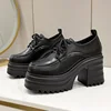 Gothic Chunky High Heels Loafers for Woman New Leather Platform Loafers Female Solid Color Thick Heeled Lolita Shoes 2024 1