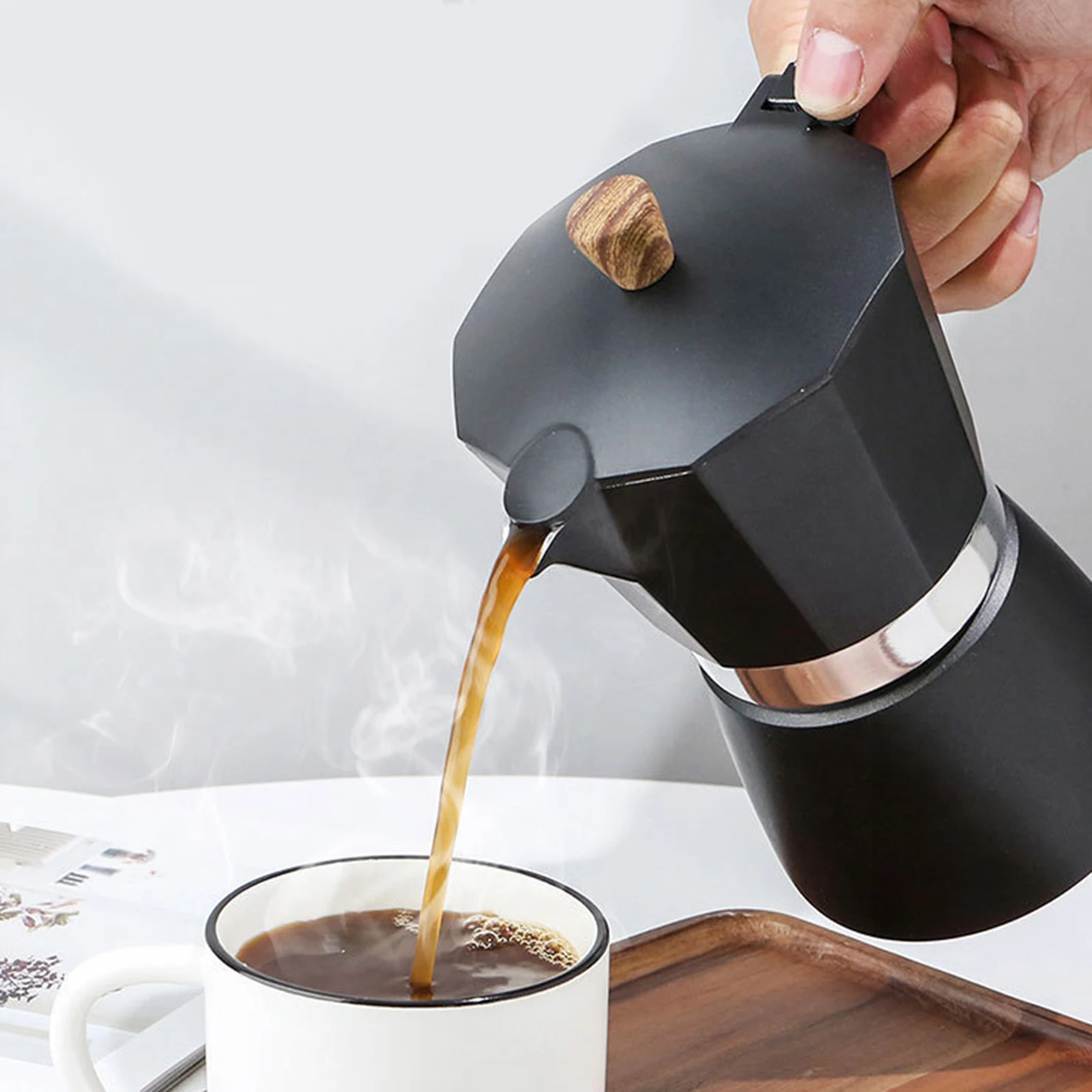 Manual Coffee Pot Octagonal Aluminum Mocha Pot Italian Espresso Coffee Maker Espresso Coffee Maker Espresso Maker
