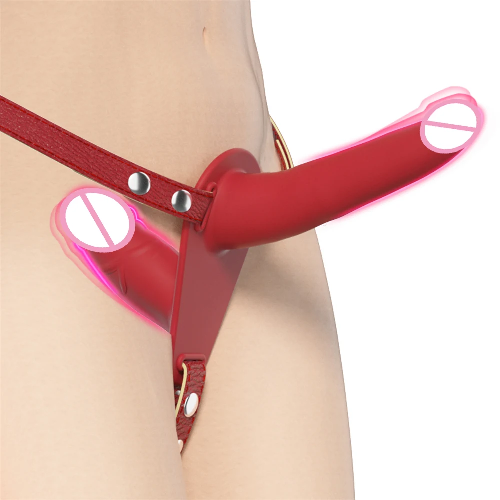 Strap-on Dildo Vibrator Vaginal Masturbatoion Clitoris Stimulator Wearable Double Head 10 Vibration Sex Toys for Couple Lesbian