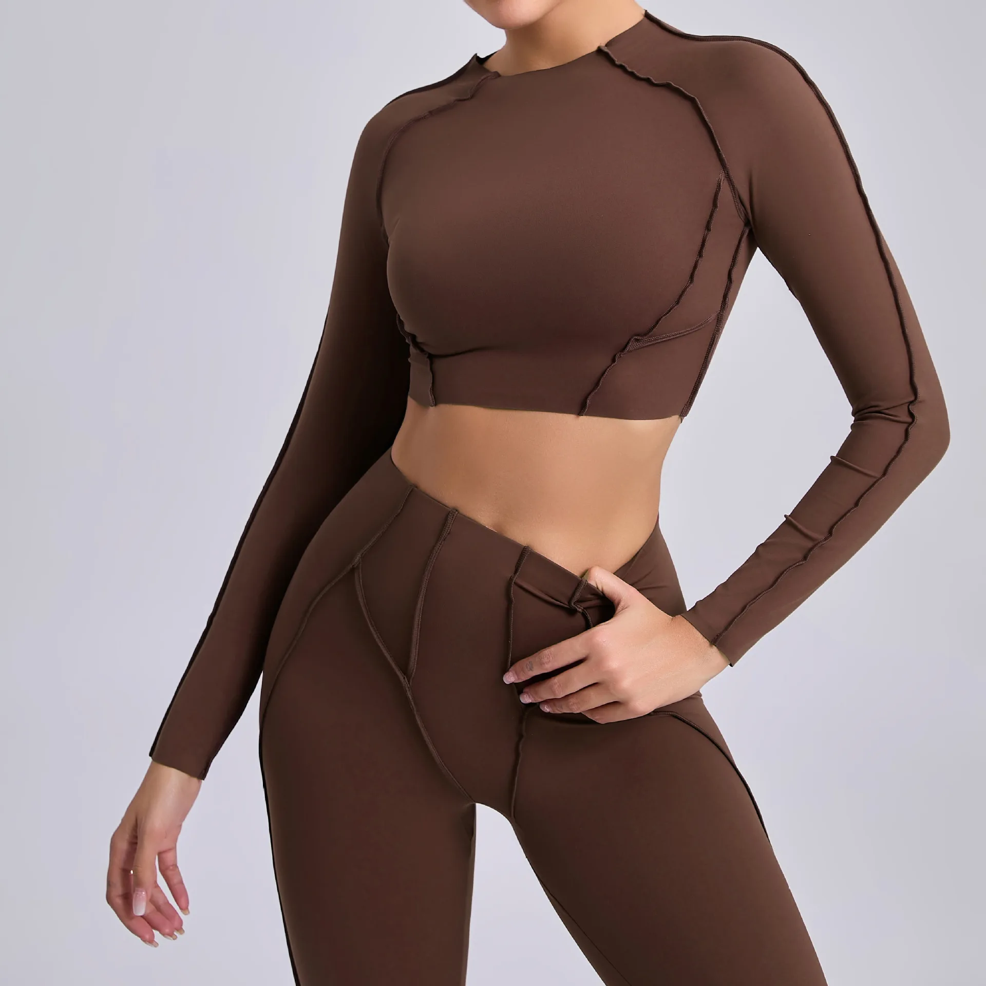 Sports T Shirt Seamless Yoga Shirts Women Quick-drying Long-Sleeved Dance Running Workout Gym Tops
