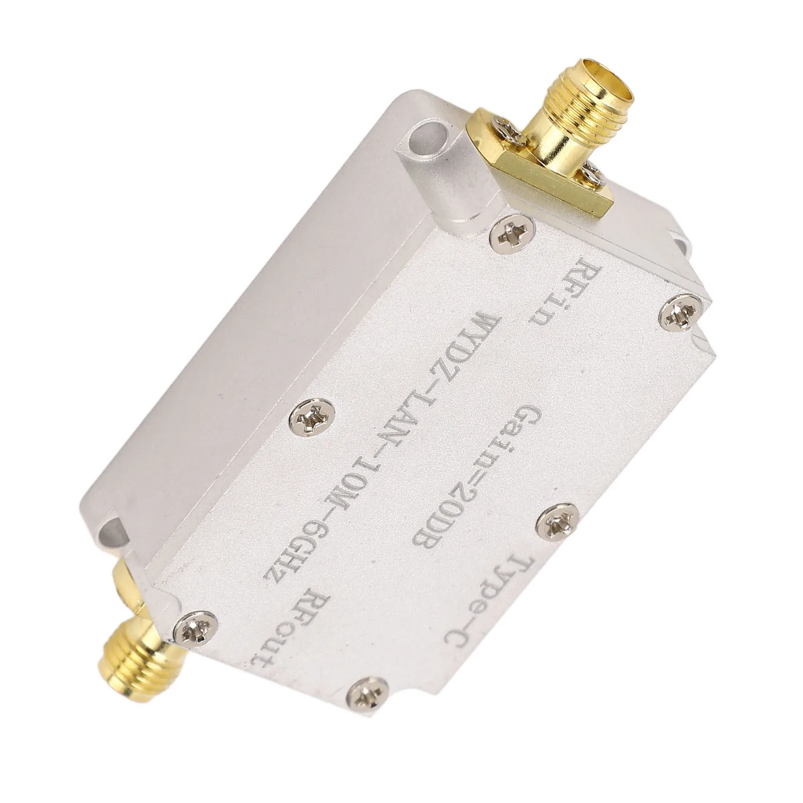 New High Flatness Amplifier 10M‑6GHz Type C 20DB Gain SMA Female Output Interface 80mA LNA Low Noise Amplifier for GPS Receiver 5