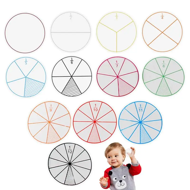 

Fraction Circles Set Smooth Montessori Round Fraction Circles Easy To Use Math Numbers Fractions Circle Gift