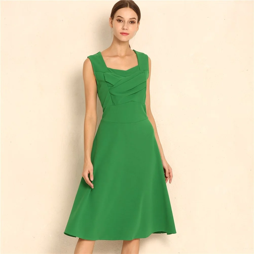 Elegant Emerald A-Line Midi Dress for Women Se8552f646c2b49a4a1866e2f6625e75fG