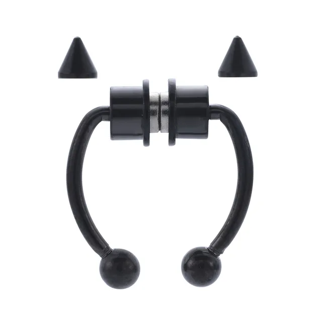 Fake Nose Ring Hoop Nose Septum Rings Stainless Steel Magnet Nose Punk Fake Piercing Body Jewelry Hip Hop Rock Ear clip Jewelry SK053