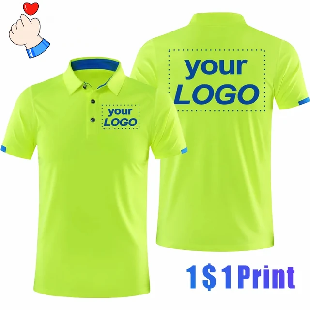Polo de sport à séchage rapide à manches courtes, logo de marque d'entreprise imprimé personnalisé, t-shirt décontracté, 4XL, 2025 1
