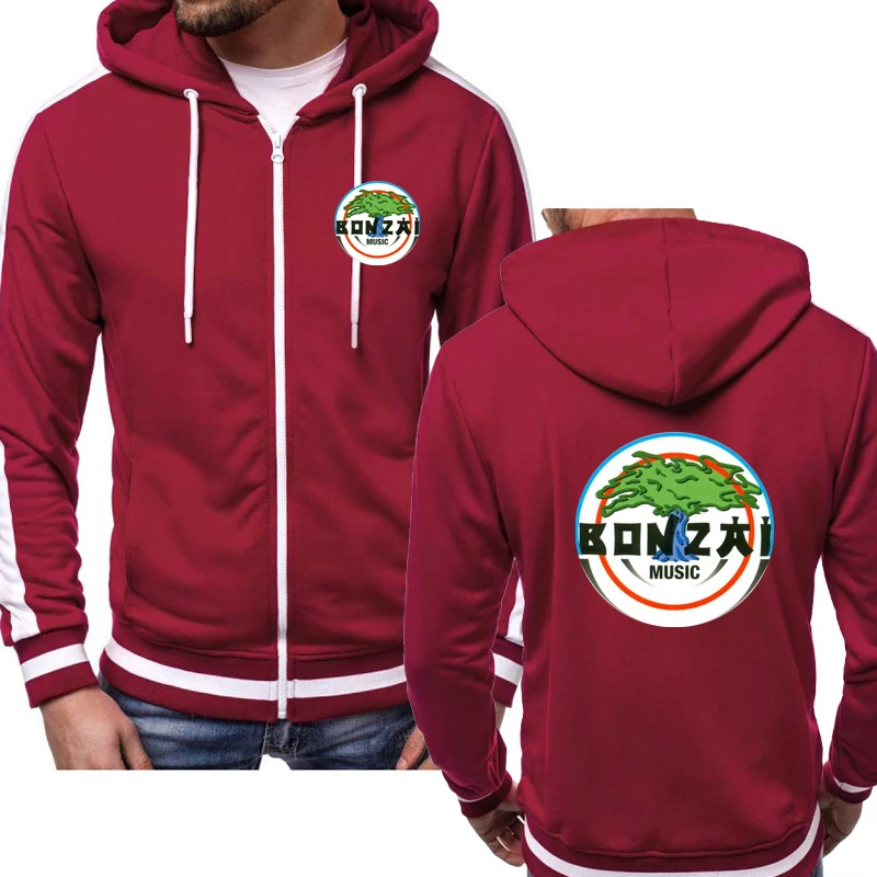 Men's Jacket Outwear Bonzai Records Music Print Sweatshirt Casual HipHop Hooded Jacket High Quality Spring Autumn Tops Outwear 2