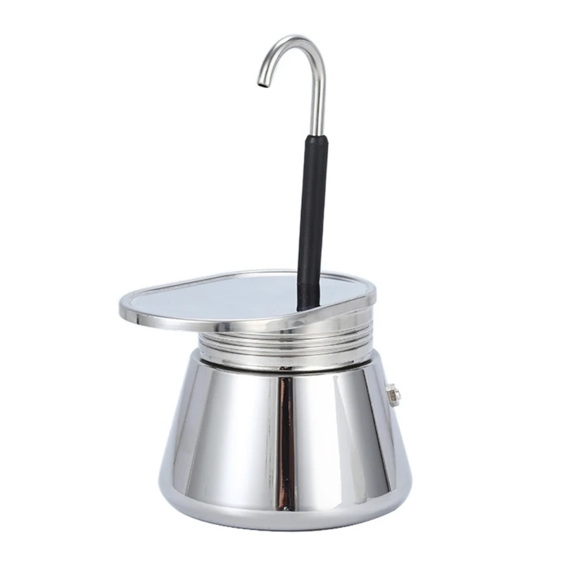 20cc 200ml Stainless Steel Moka Pot Single Tube Stovetop Moka Pot