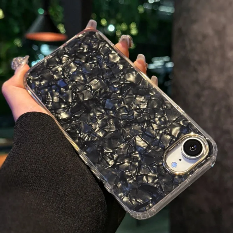 Luxury Aurora Glossy Shell Pattern Shockproof Case with Bright Laser Finish