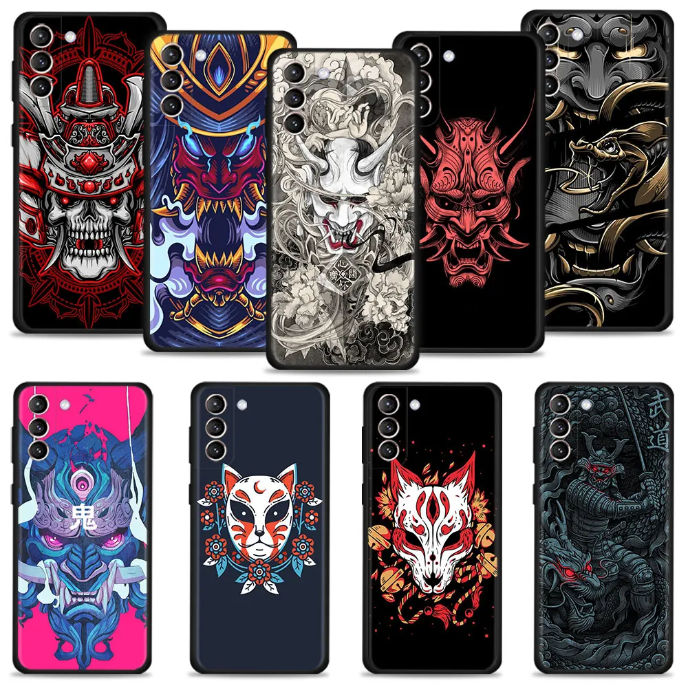 Custodia Per Telefono Per Samsung Galaxy S23 S22 S21 S20 Ultra Fe S10 S9 S8 Plus Note 20 Ultra 10Plus Funda Japan Samurai Oni Mask Shell