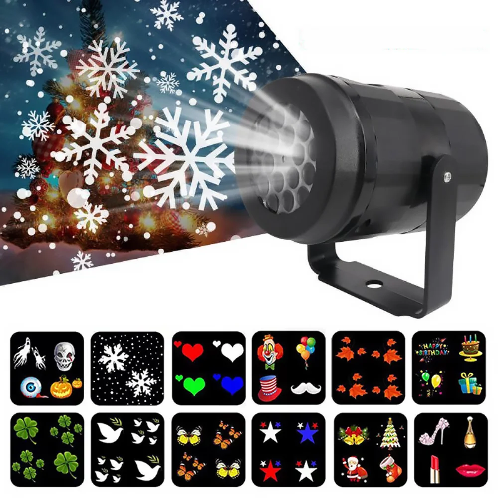 2023Christmas Party Lights Snowflake Projector Light Led Stage Light Rotating Xmas Pattern Outdoor Holiday Lighting Garden Decor resin molds light christmas snowflake silicone mold dropship