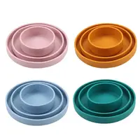 3Pcs Bakeware Nordic Style Dinner Plate Set Round Silicone Pizza Pans Suit Food Grade Tray Pastry Molds Outdoor 1