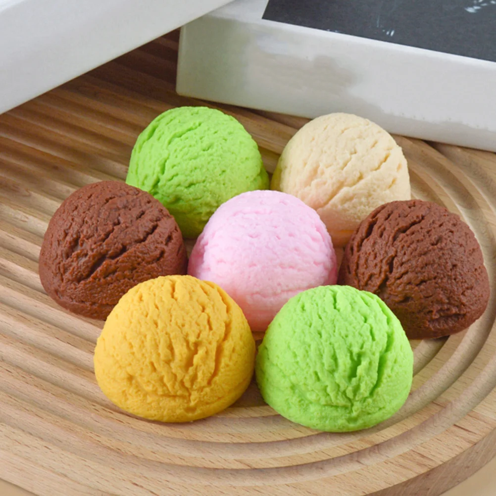 

5 Pcs Simulation Ice Cream Toy Plastic Balls Decorative Prop Decorations Pvc Fake Favors Props Realistic Lifelike