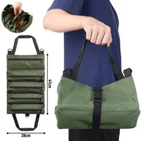 Multi-Purpose Roll Up Tool Bag Canvas Tool Organiser Hardware Tool Organizer Bucket Roll Up Electrician's Bucket Car Suspension 1
