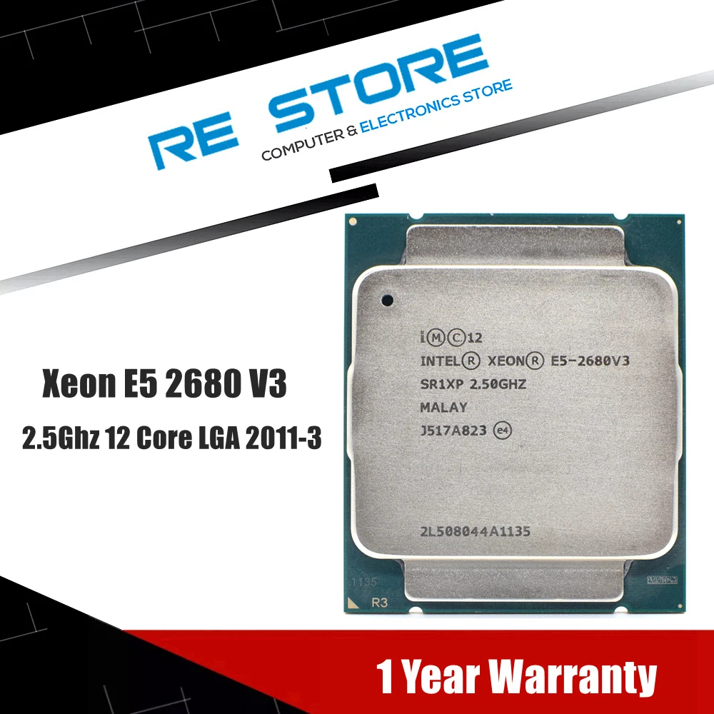 used Intel Xeon E5 2680 V3 Processor SR1XP 2.5Ghz 12 Core 30MB Socket LGA 2011 3 CPU E5 2680V3|CPUs| - AliExpress