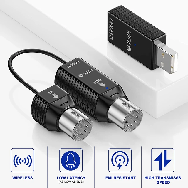 Bluetooth Wireless 5-pin DIN MIDI and USB Host adapter / MVAVE MS1