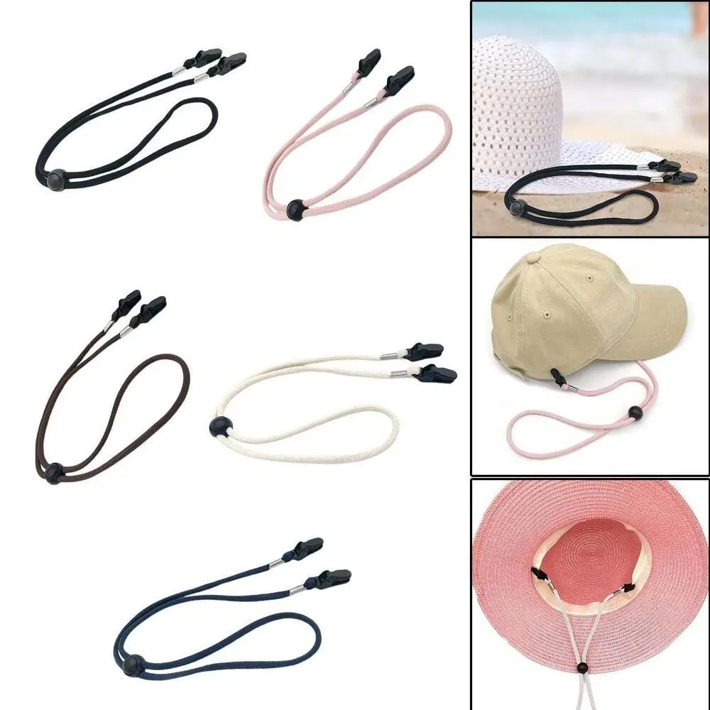 Anti-lost Anti-drop Rope Hat Retainer Hat Chin Cord Boating Riding Windproof Strap Clips for Adjustable Wind Mask Lanyard hat strap