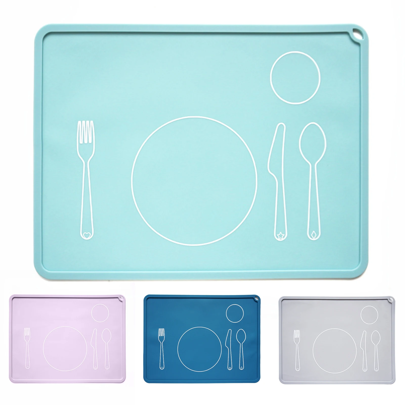 Modern Silicone Placemat Flexible Table Mat Reusable Anti-scalding Daily  Use Silicone Kids Dining Table Placemat