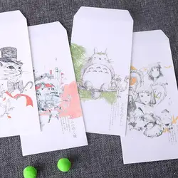 Enveloppes en papier personnalisé Kawaii, 6 lettres et 3 pièces, motifs de chat de dessin animé, Message, carte d'invitation de fête d'anniversaire 