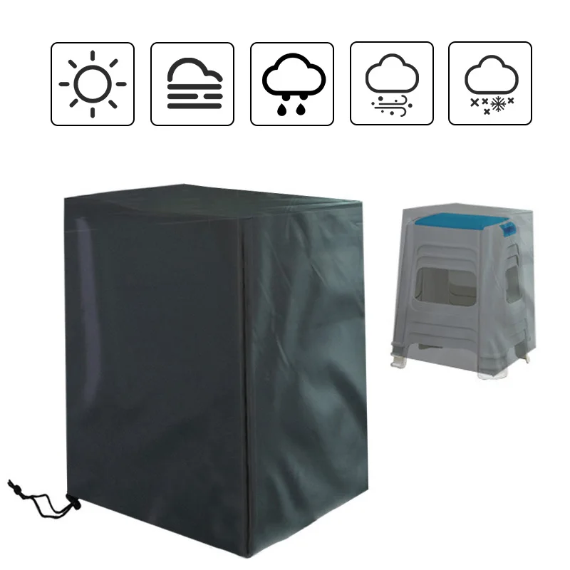 Chair Cover Patio Furniture Cover Chair Dust Cover 3 Sizes Waterproof Drawstring Black Stacked Chair Dustproof Cover Outdoor Garden Patio Furniture Protector Storage Bag