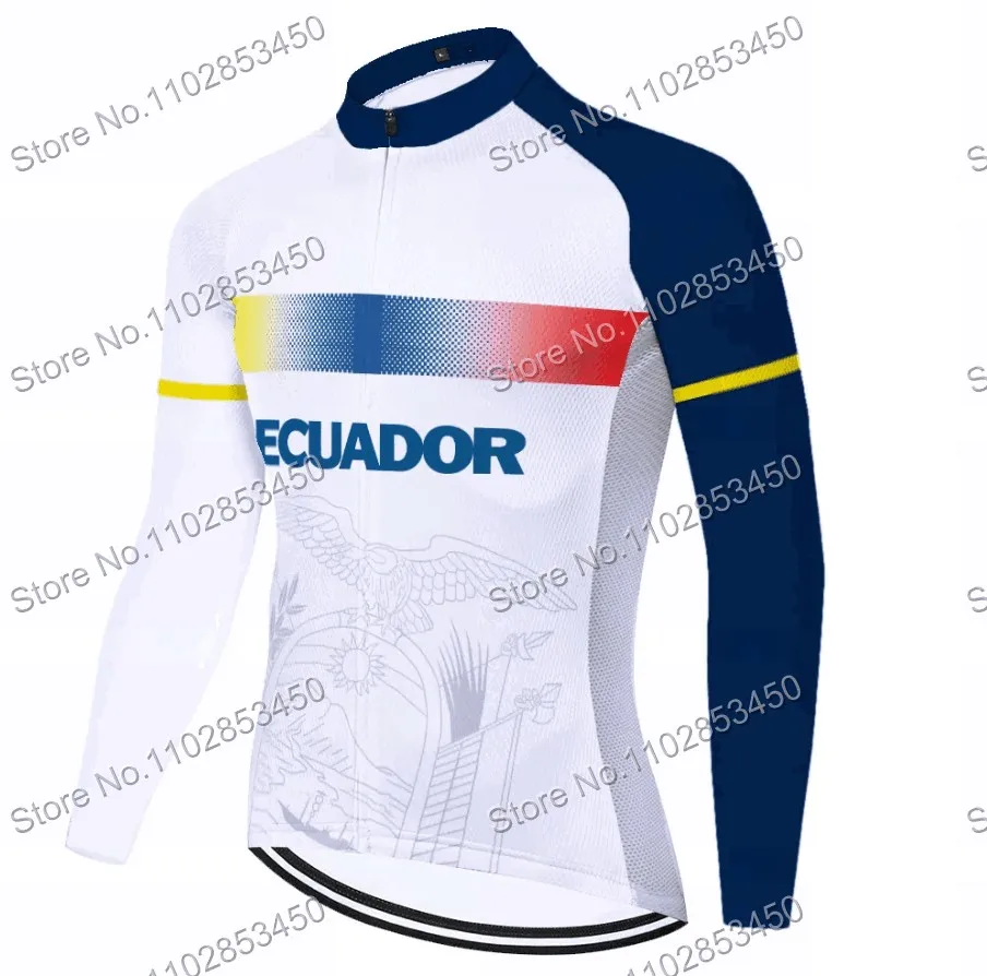 Ecuador Team Pro Cycling Jersey Set Mens Spring Autumn Clothing Suit Long Sleeve MTB Bike Road Pants Bib Ropa Ciclismo