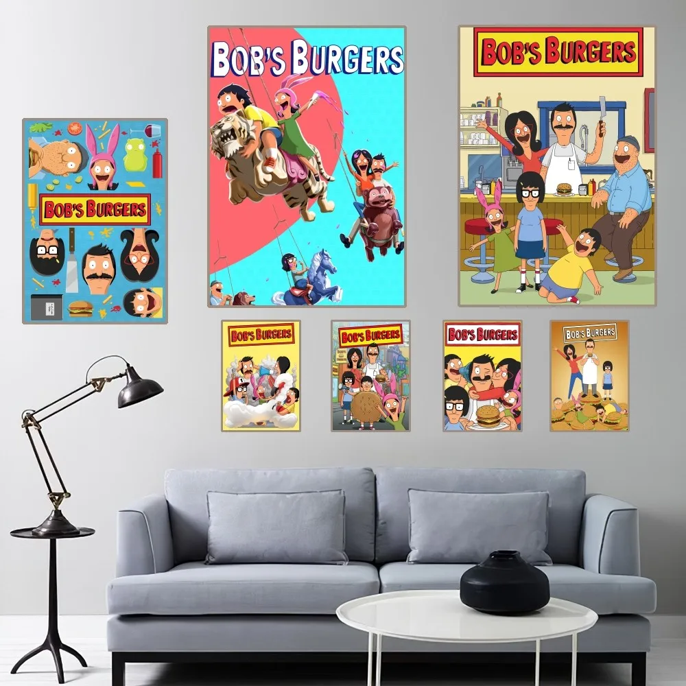 Bob Cartoon B-Burgers Poster Home Room Decor Estetica Art Wall Painting Stickers