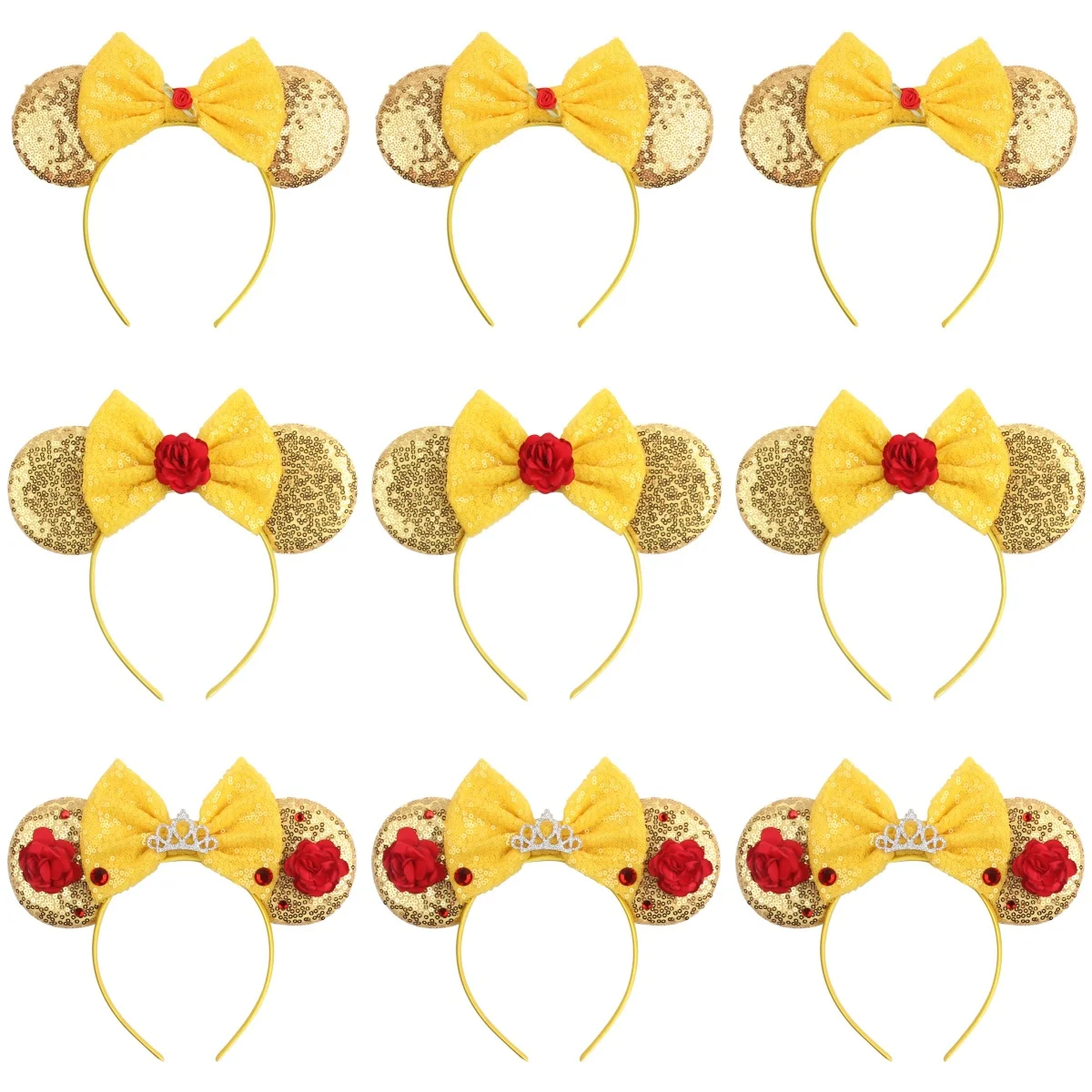 Rosen-Kopfschmuck Halloween Belle Prinzessin Mickey Weihnachten Halloween Cosplay Stirnband