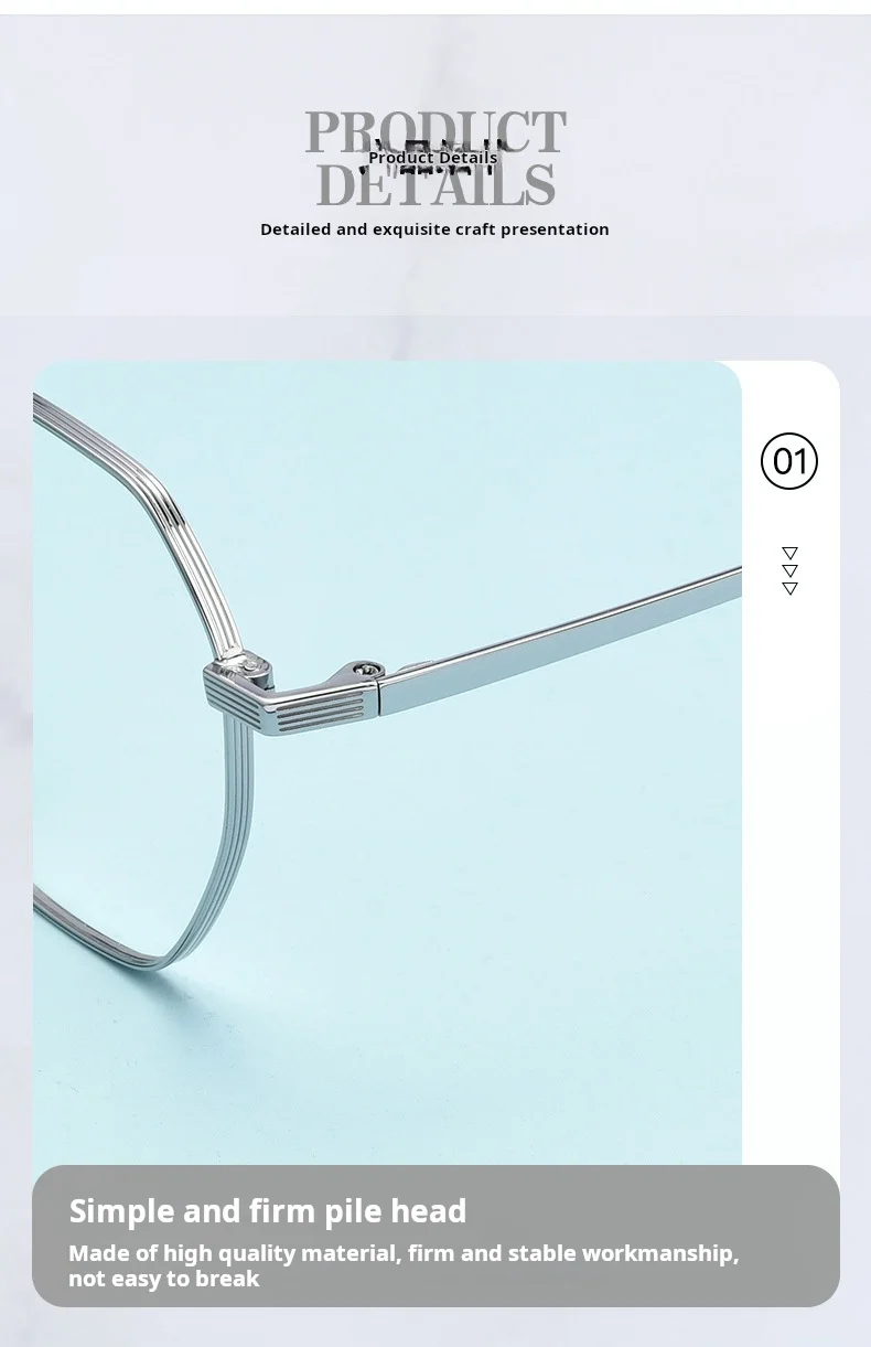 YIMARUILI Retro Polygonale Brille Männer und Frauen Ultra-licht Mode Titan Kleine Optische Brillen Rahmen T3903 – Detail 5