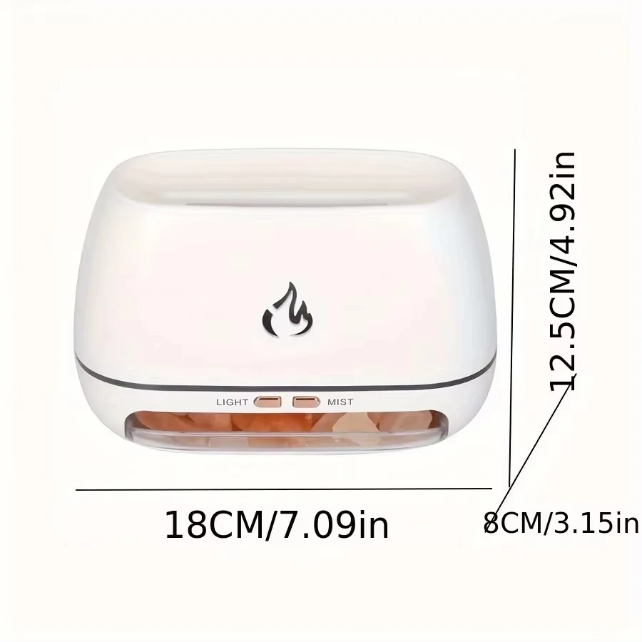 New Himalayan Crystal Salt Stone Aroma Air Humidifiers 3D Flame Fire Colorful Night Light Aromatherapy Essential Oil Diffuser 6