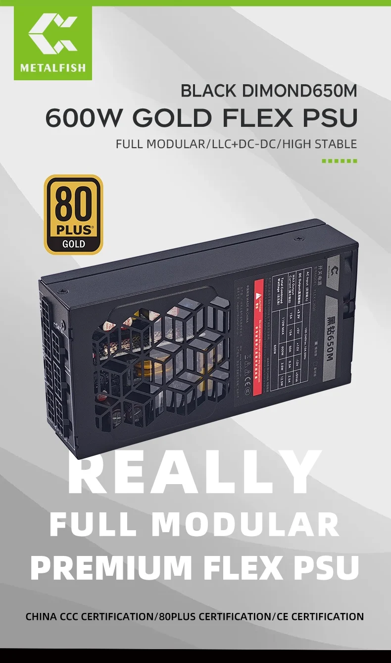 Flex 600W Modular Power Supply Small 1U Computer PSU Flex-ATX 500W For ITX Compa