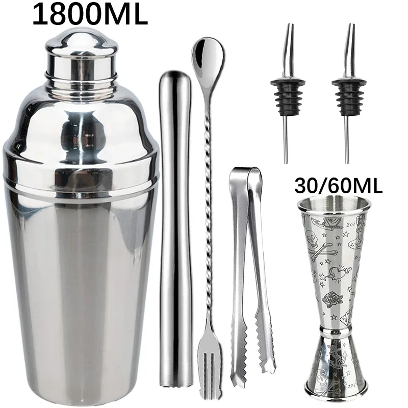 New Cocktail Shaker Set Stainless Steel Bartender Kit Cocktail Mixer Wine Martini Shaker Party Bar Tools