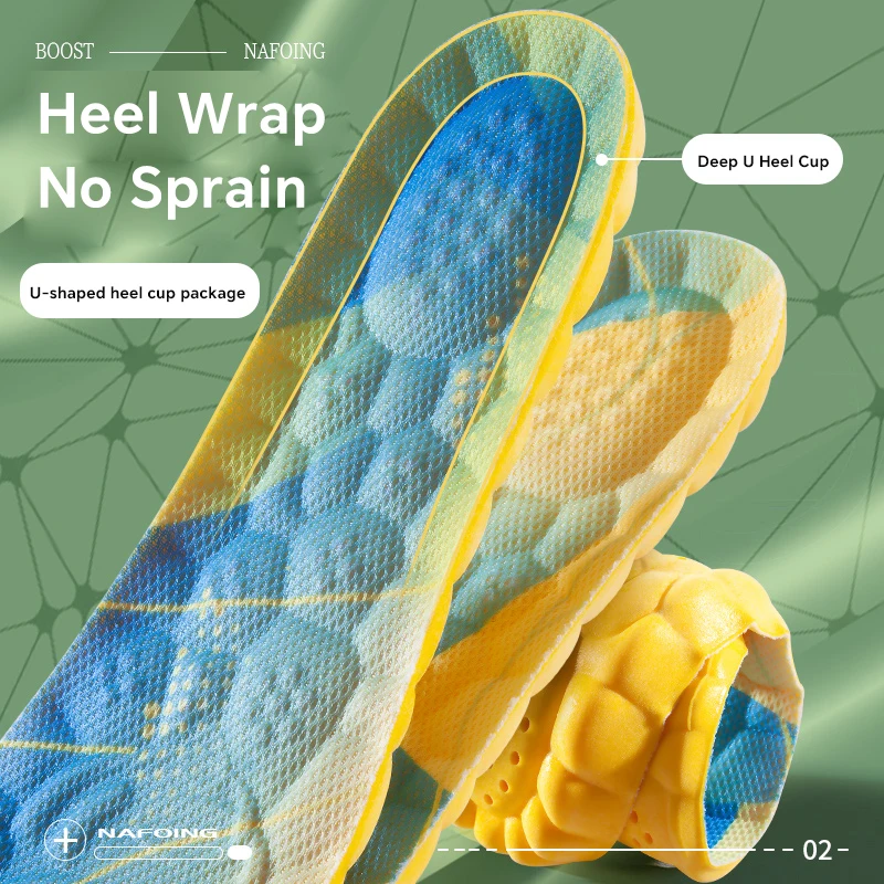 4D Sport Insoles Super Soft Breathable High-elasticity Shock Absorption Running Shoe Pad Deodorant Cushion Running Insoles sport insoles