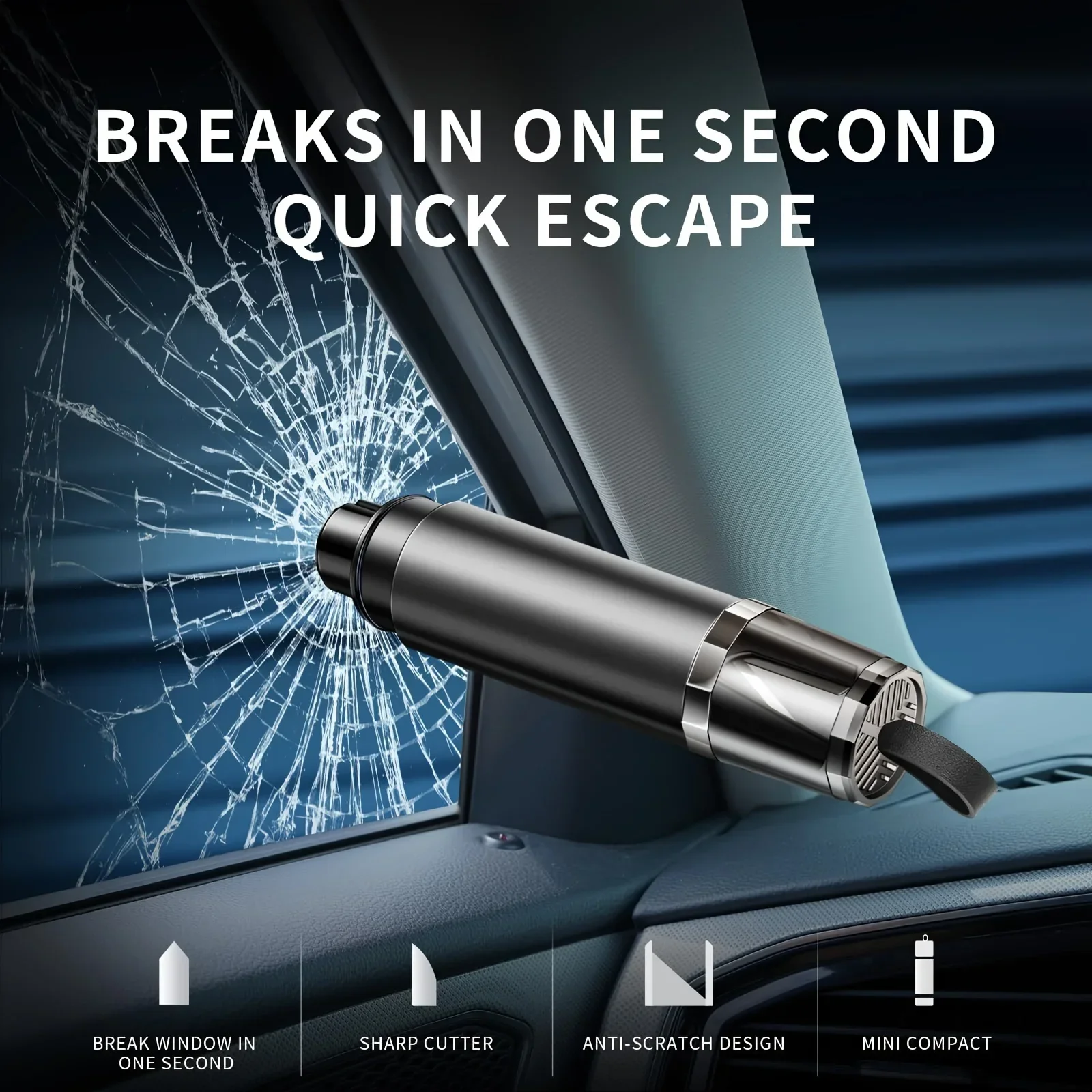 2-in-1 Seat Belt Cutter And Car Window Breaker Emergency Glass Breaking ...