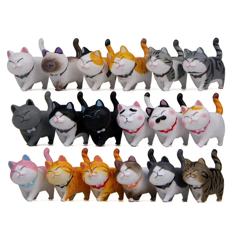 

Cute Cat Series Ornaments For Home Cars Decoration Mini Funny Animal Craft Figurine Landscape Miniature Garden Pot Fairy Decor