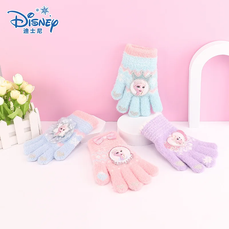 5 12y Genuine Disney Frozen Children Cartoon Girls Glove Prince Elsa