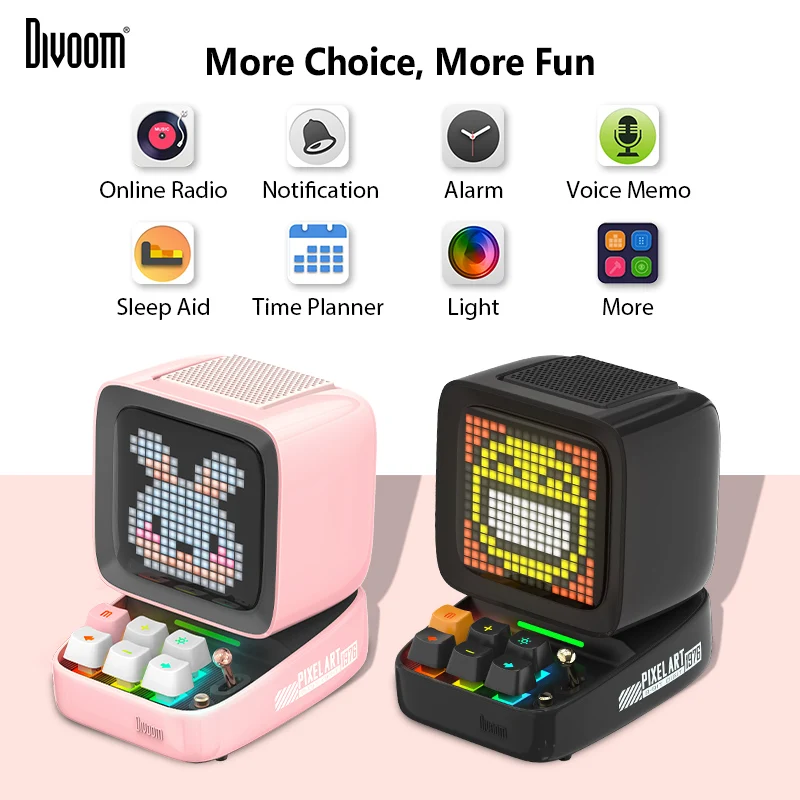 Divoom Ditoo-Pro Bluetooth-динамик будильник Ретро пиксельное искусство портативный DIY телефон доска, милый подарок украшение комнаты Новинка