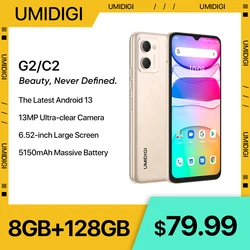 UMIDIGI G2 C2 Smartphone, Android 13 , Helio A22, 3GB+32GB, 13MP Camera, 5150mAh Battery, Dual SIM 4G Cellphone