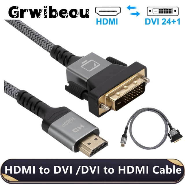 C�ble mini-hdmi vers dvi en ligne hdmi c m�le vers dvi 18+1 m�le 0,5