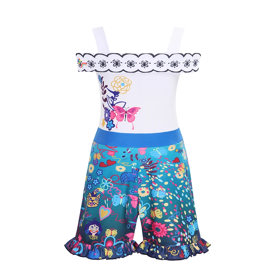 thumbnail image 1 of Conjunto de mono con temática de princesa Disney para niños y niñas, ropa informal de una pieza con manga voladora, Jasmine, Moana, Mirabel, Verano, 1 of 5