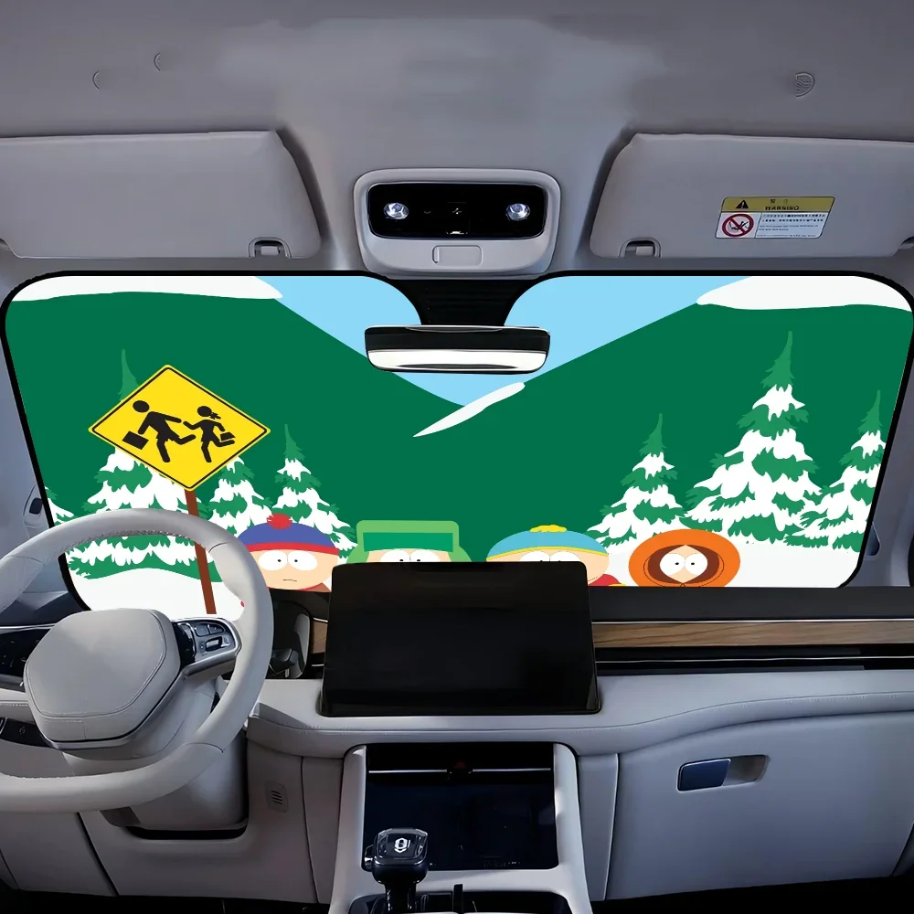 S-SOUTH P- PARK Car Sun Shade Front Window Sunshade For Most Sedans SUV Blocks Max Uv Rays Keep Your Vehicle Cool