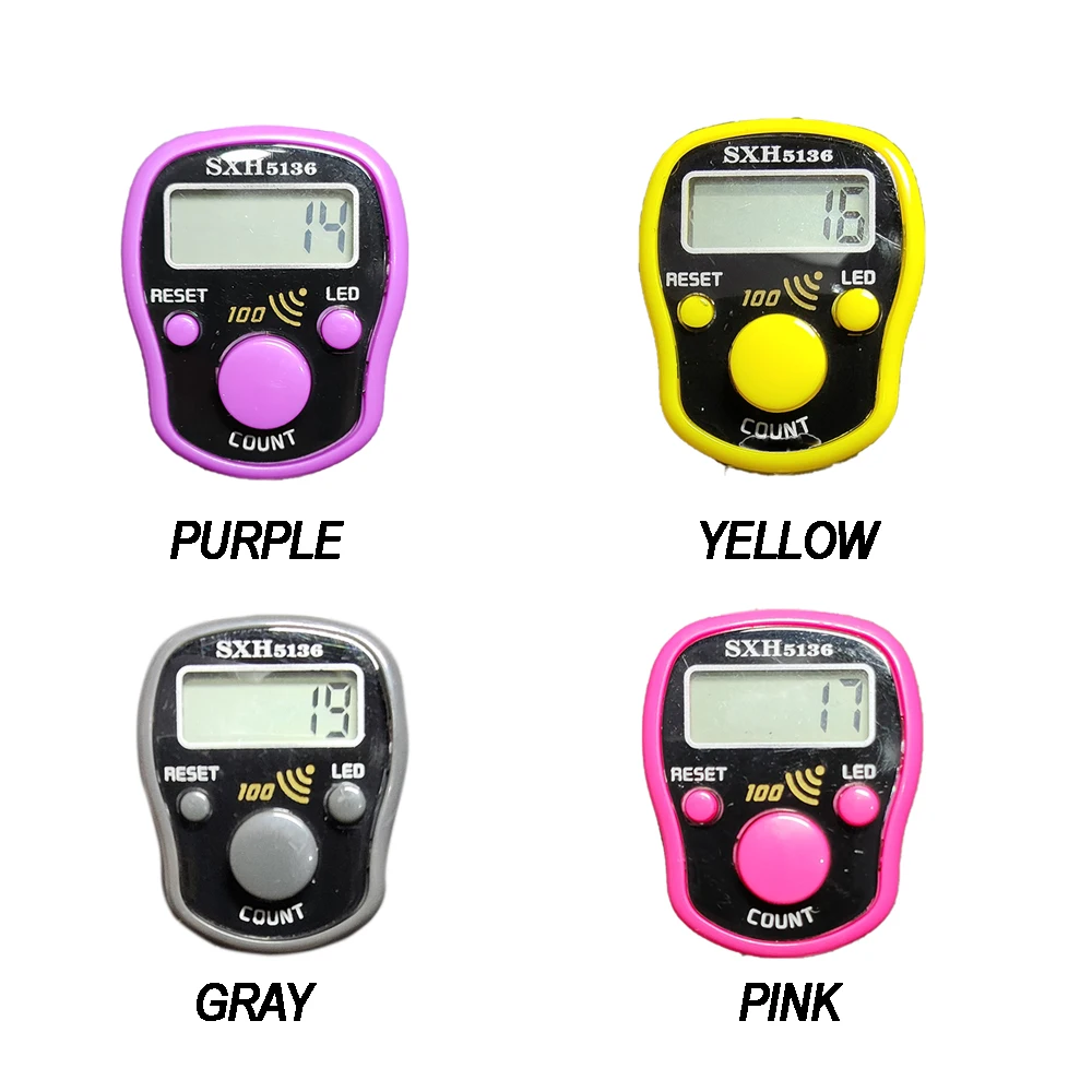 SXH5136 Factory Electronics Ring Digital Tally Counter With LED Tasbih Digital 100 Beep Sound