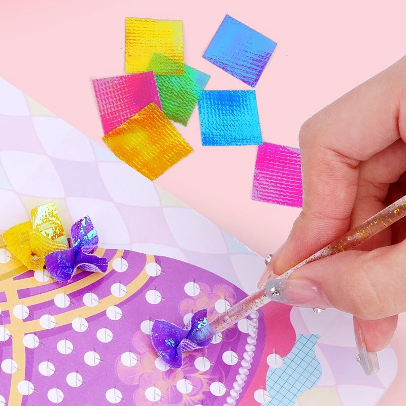여아용 원피스 업 책 수제 어린이 퍼즐 포케, 해피 DIY 스티커 그림, 크리에이티브 드림 프린세스 스티커 북