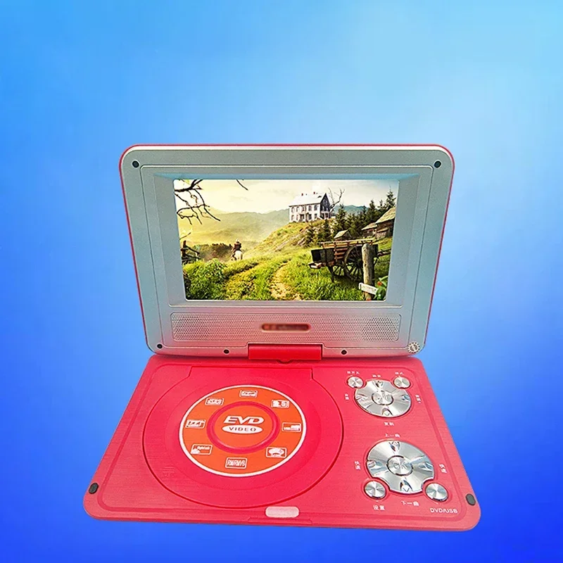 9" Portable DVD Player with Rechargeable Battery, 7" Swivel Display Screen and Dual Speakers, Mobile DVD Player