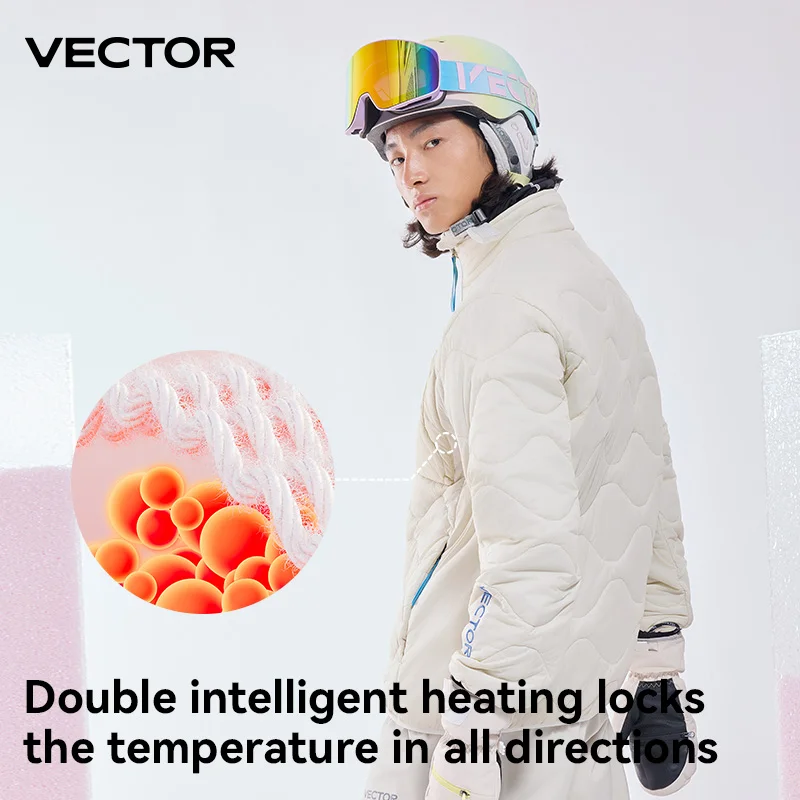 VECTOR Blaze P Cotton Skiing Mid Layer Jacket Keeps Warm Locks in Heat Isolates Sweat Indoor and Outdoor Skiing Sports