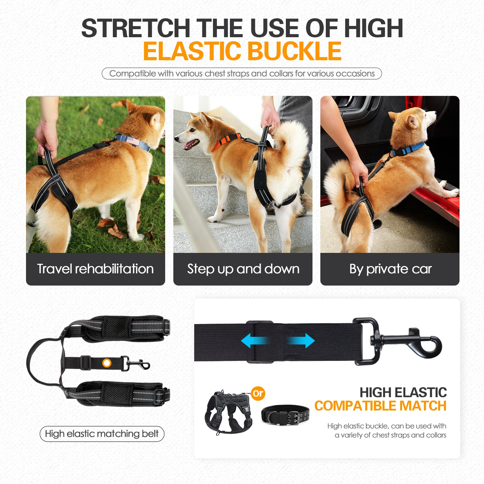 Dog Sling for Dogs Hind Leg Support, Dog Sling Lift Harness for