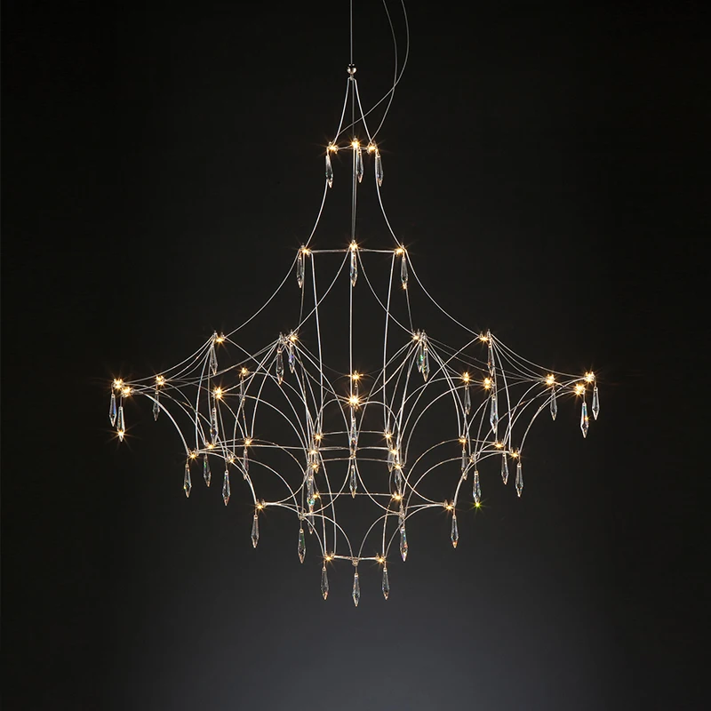 

Modern Crystal Chandelier Art Decor Stainless Steel Chandelier Lighting Designer Replica Suspension Lamp For Kichen/hallway