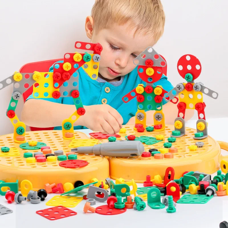Kids repair toys plastic construction toys kids construction toys kids pretend play set children's electric drill screw toolbox game boy toys 4-year-old 6-year-old Montessori puzzle children pretend to play toy gifts